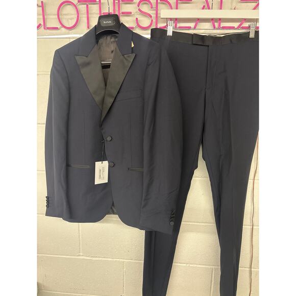 New $1595 Paul smith Sz 38 evening tux soho fit wool blend 2 PC suit navy blue - Picture 12 of 12